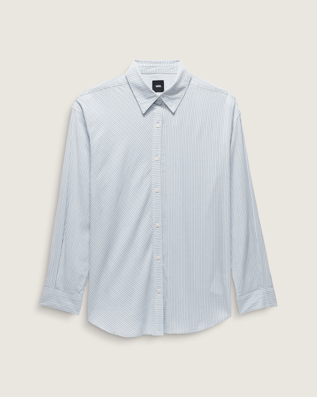 Women Vans Gillian Striped Button Up Shirt in White / Crystal Blue