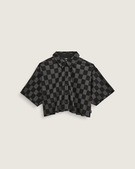 Women Vans Wren Checkerboard Shirt in Checkerboard Black / Grey