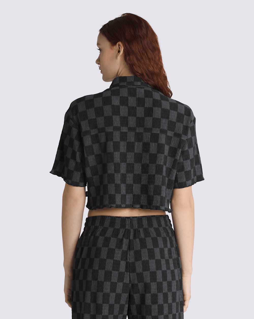 Women Vans Wren Checkerboard Shirt in Checkerboard Black / Grey