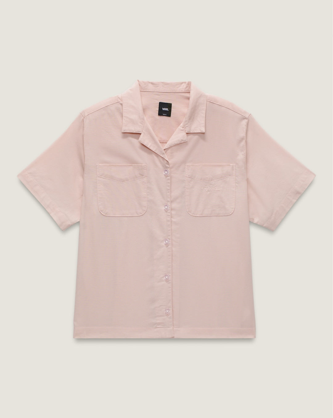 Women Vans Cassidy Camp Shirt in Sepia Rose Pink