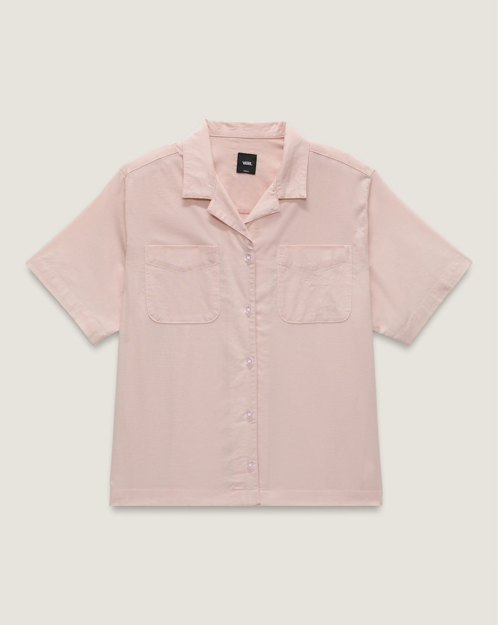 Women Vans Cassidy Camp Shirt in Sepia Rose Pink