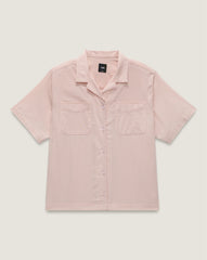 Women Vans Cassidy Camp Shirt in Sepia Rose Pink