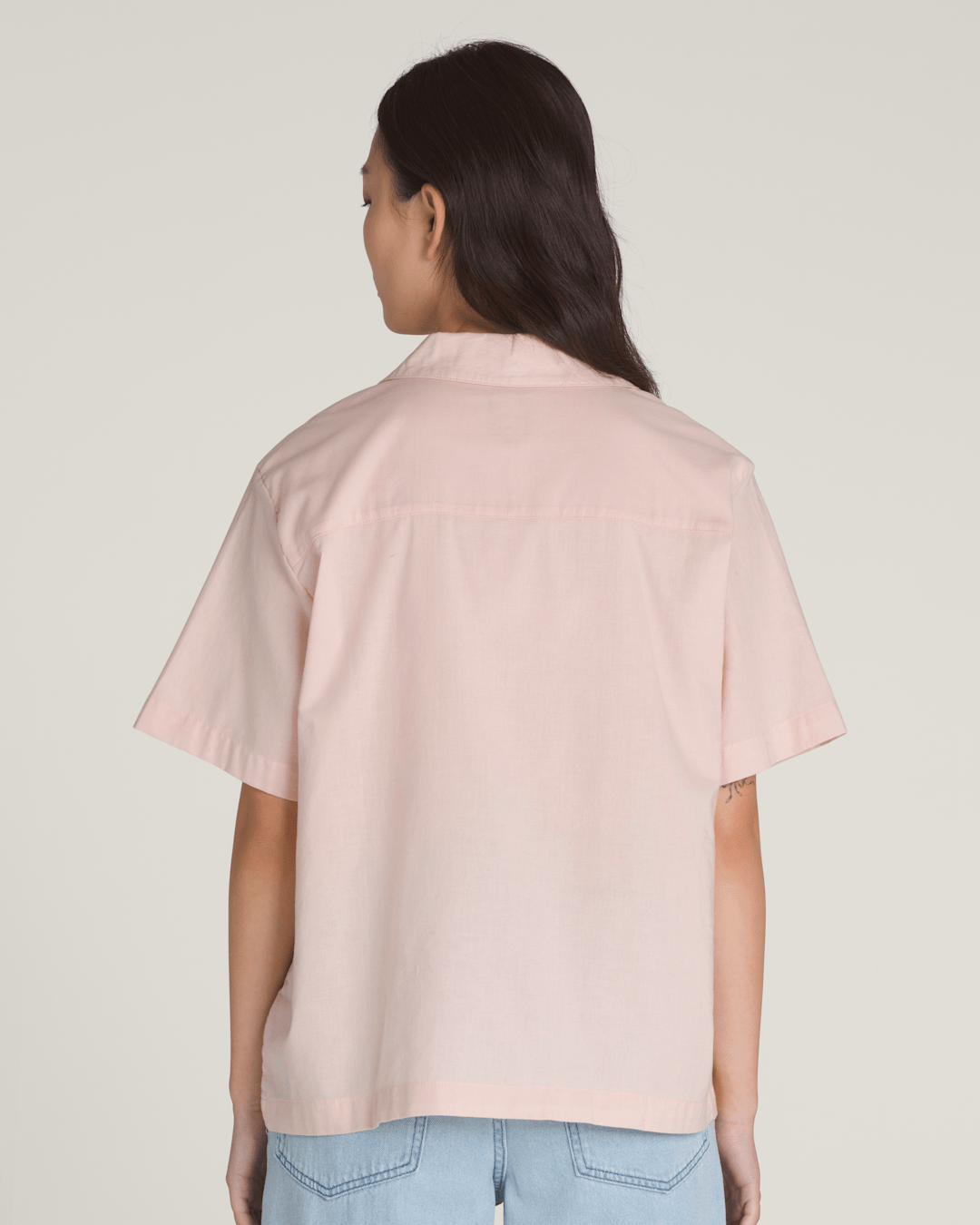 Women Vans Cassidy Camp Shirt in Sepia Rose Pink
