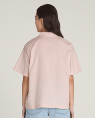 Women Vans Cassidy Camp Shirt in Sepia Rose Pink