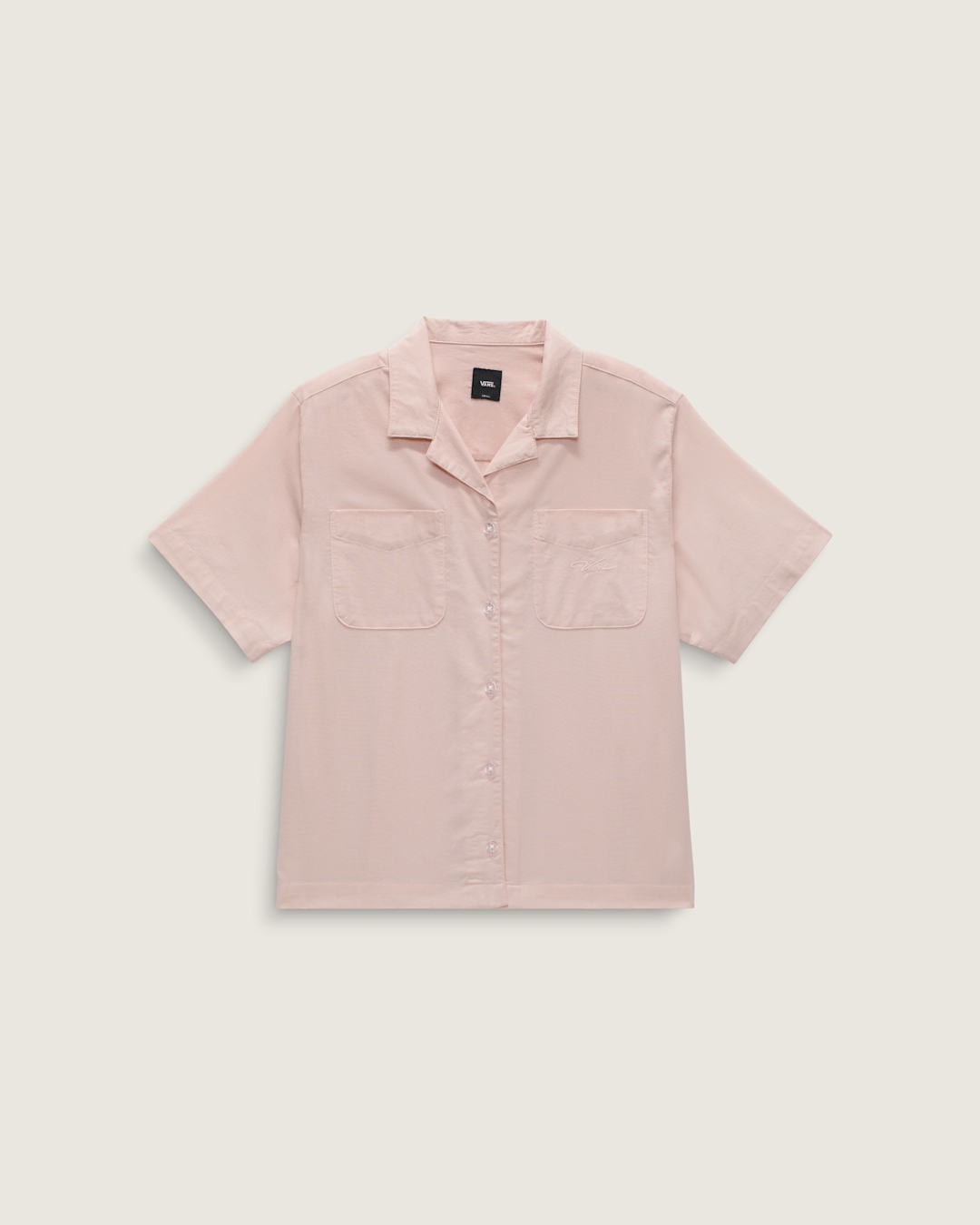 Women Vans Cassidy Camp Shirt in Sepia Rose Pink