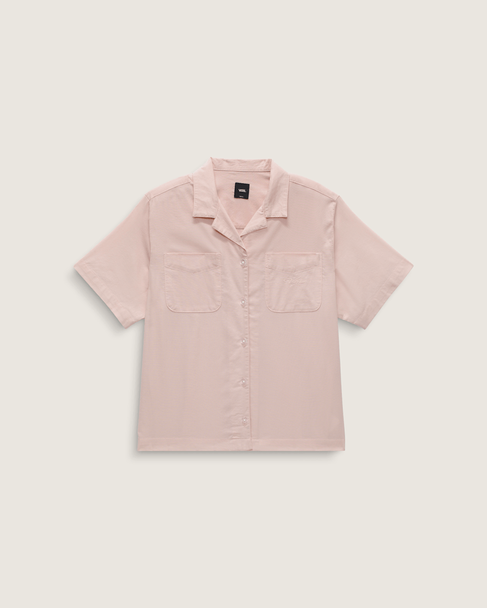 Women Vans Cassidy Camp Shirt in Sepia Rose Pink