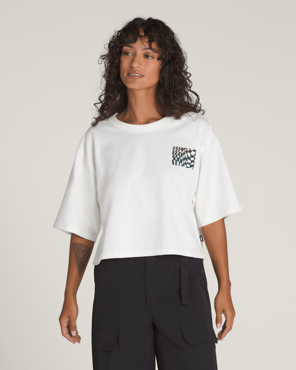 Women Vans Wildthorn Reflective T-Shirt in Cream White