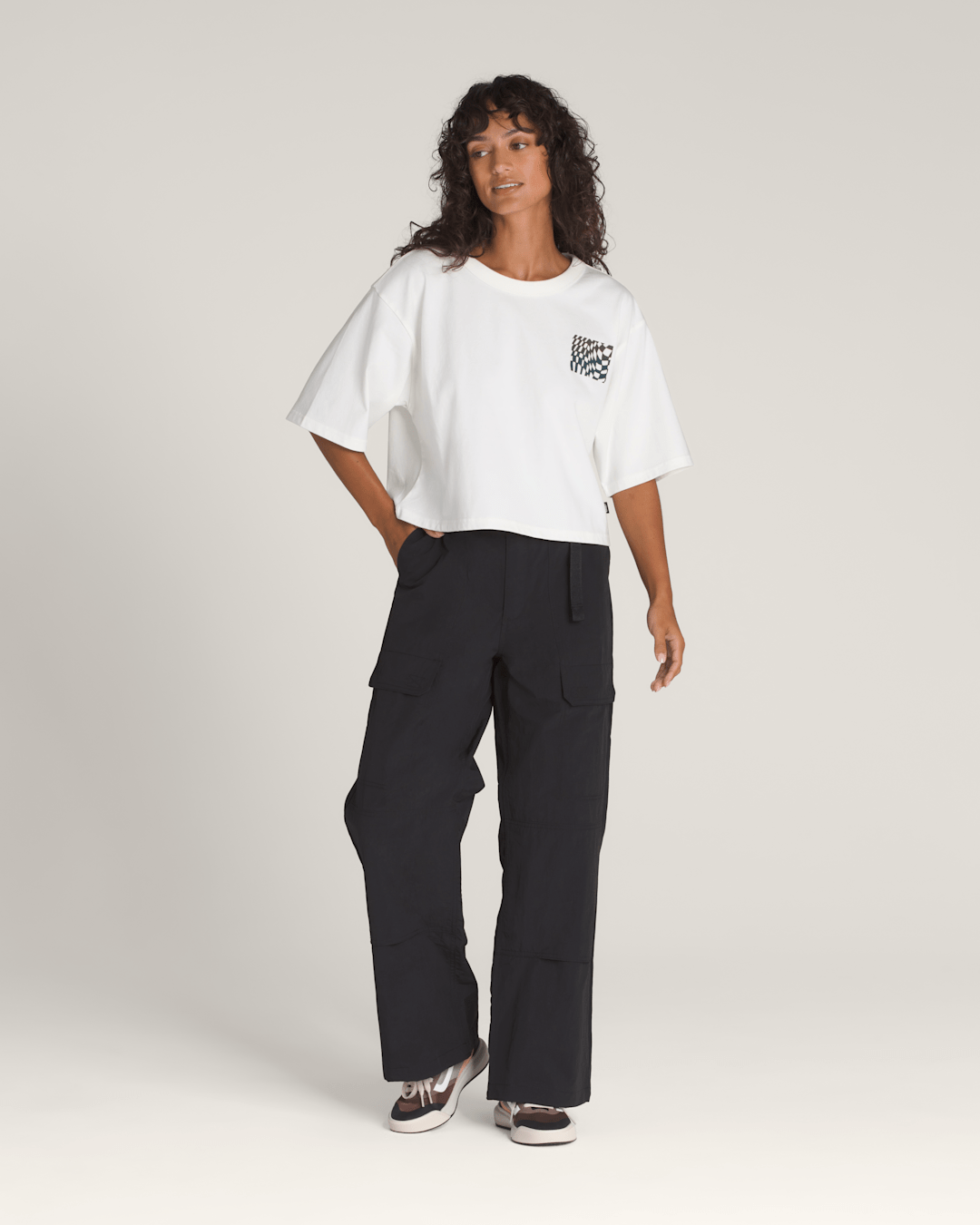 Women Vans Wildthorn Reflective T-Shirt in Cream White