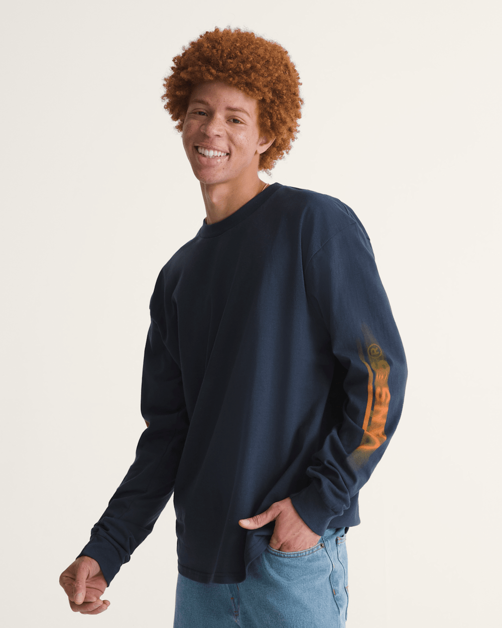Women Vans Blur Drop Long Sleeve T-Shirt in Navy