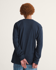Women Vans Blur Drop Long Sleeve T-Shirt in Navy