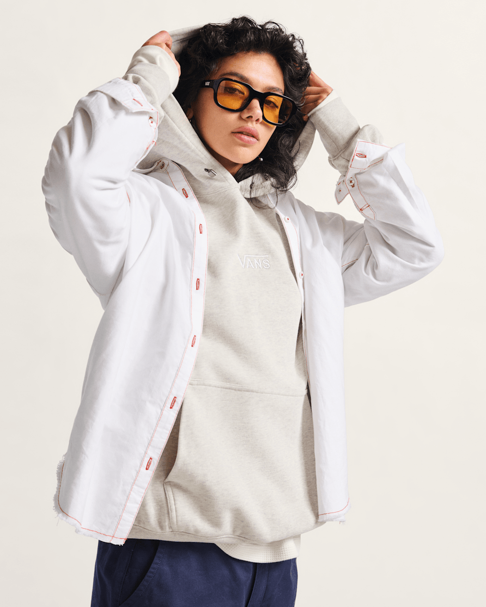 Women Vans Gillian Button Up Shirt in White