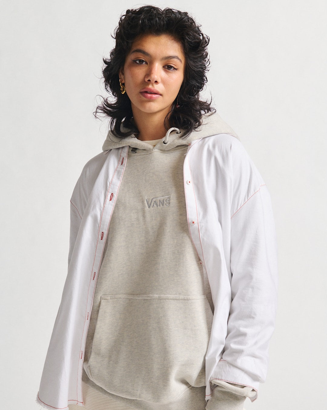 Women Vans Gillian Button Up Shirt in White