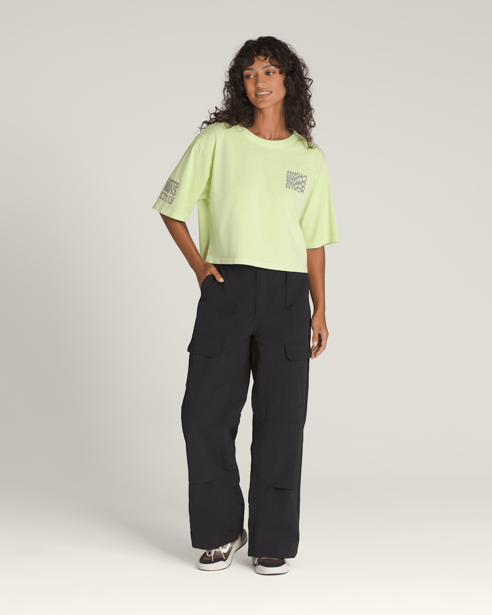 Women Vans Big Cypress T-Shirt in Shadow Lime Green
