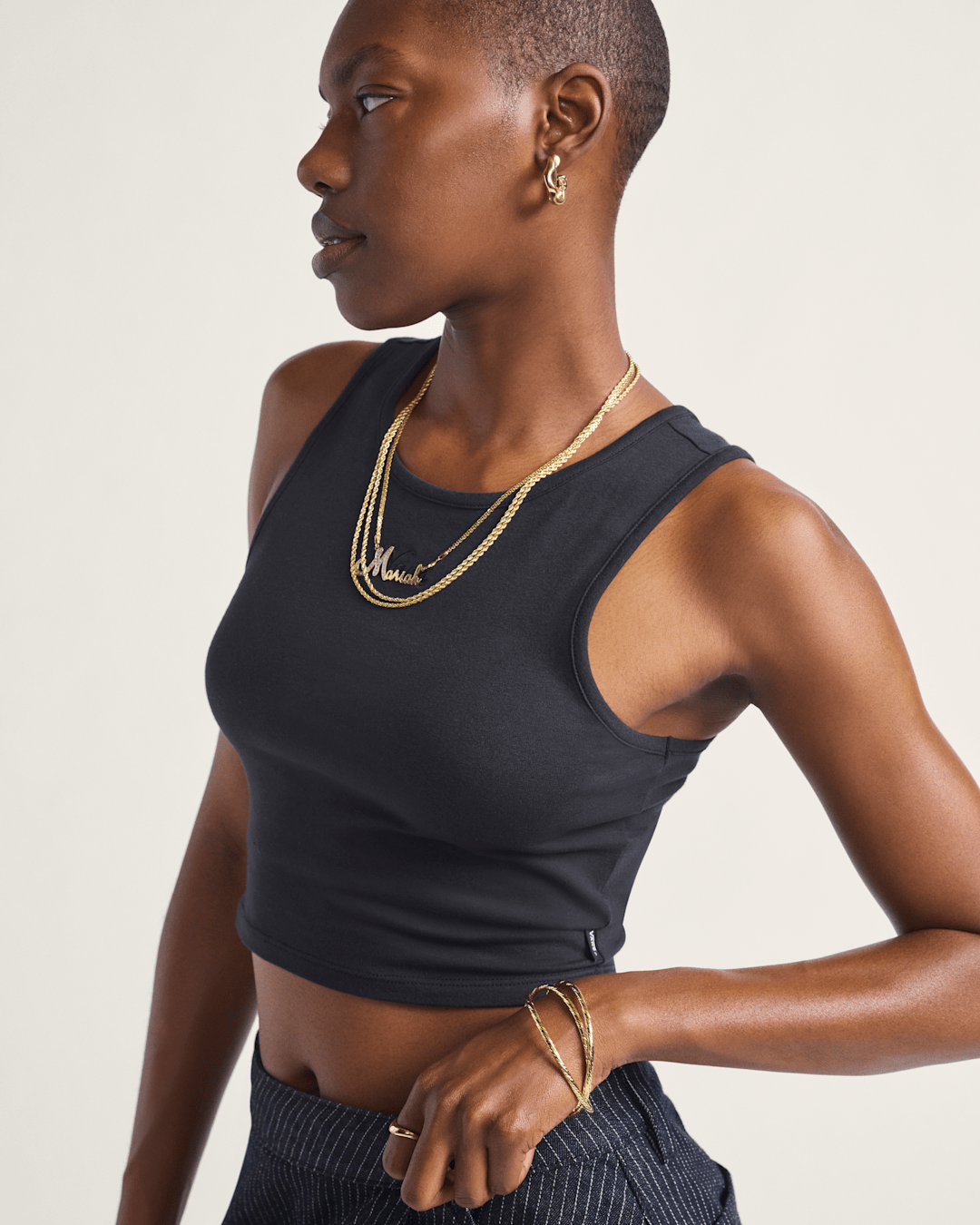 Women Vans Vans Script Tank Top in Black