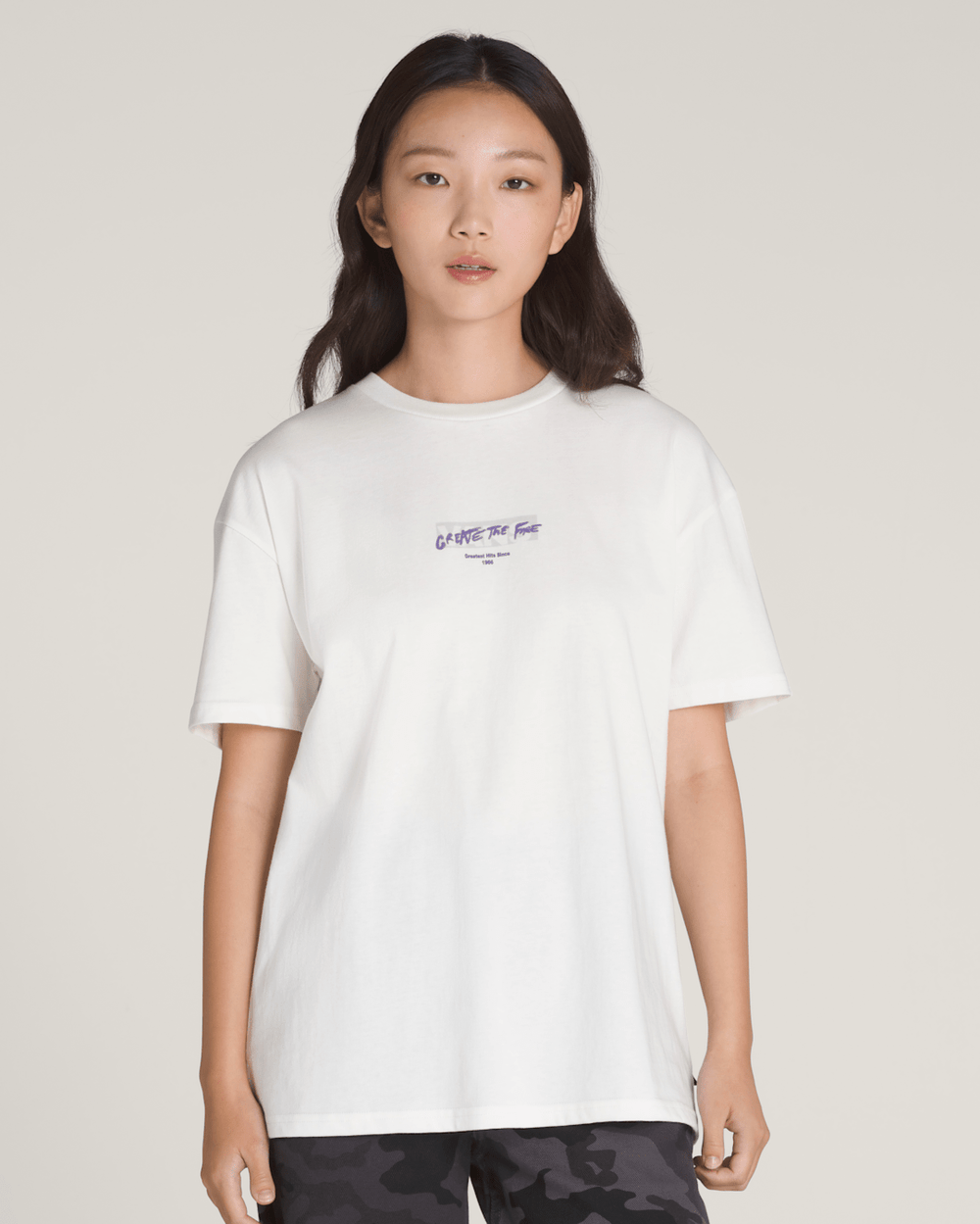 Women Vans Firemade T-Shirt in White / Purple