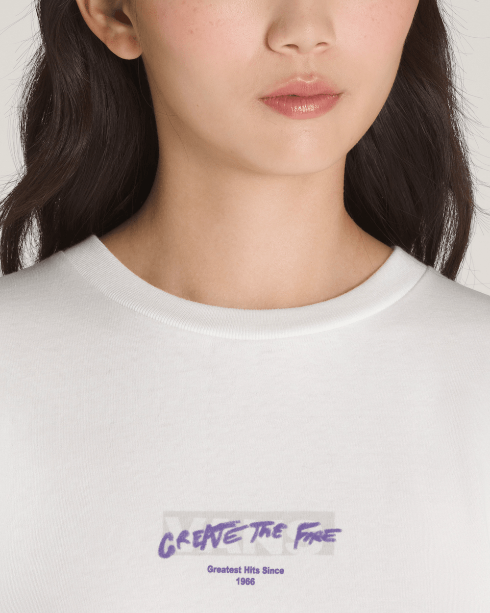 Women Vans Firemade T-Shirt in White / Purple