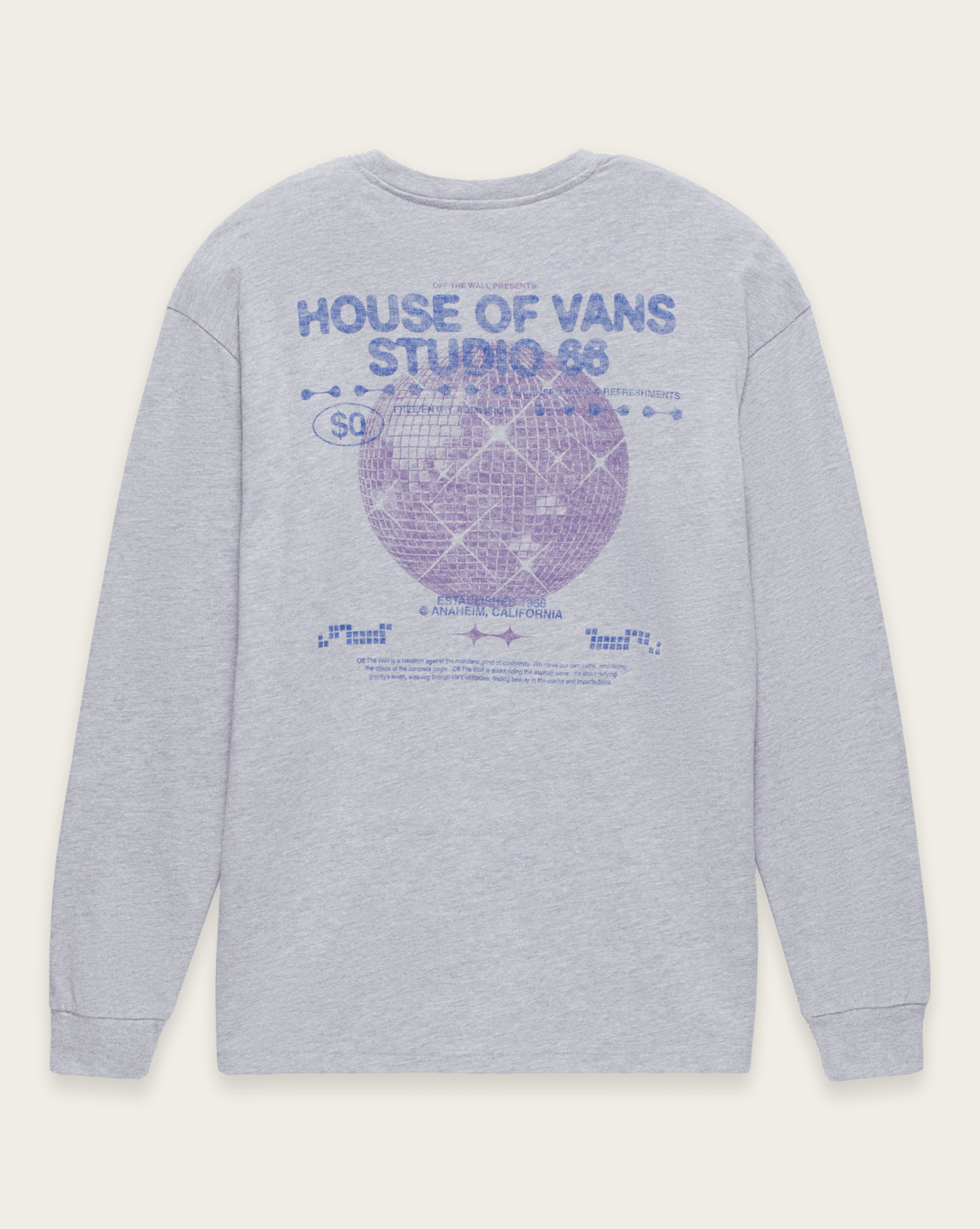 Women Vans Disco Nights Long Sleeve T-Shirt in Heather Grey