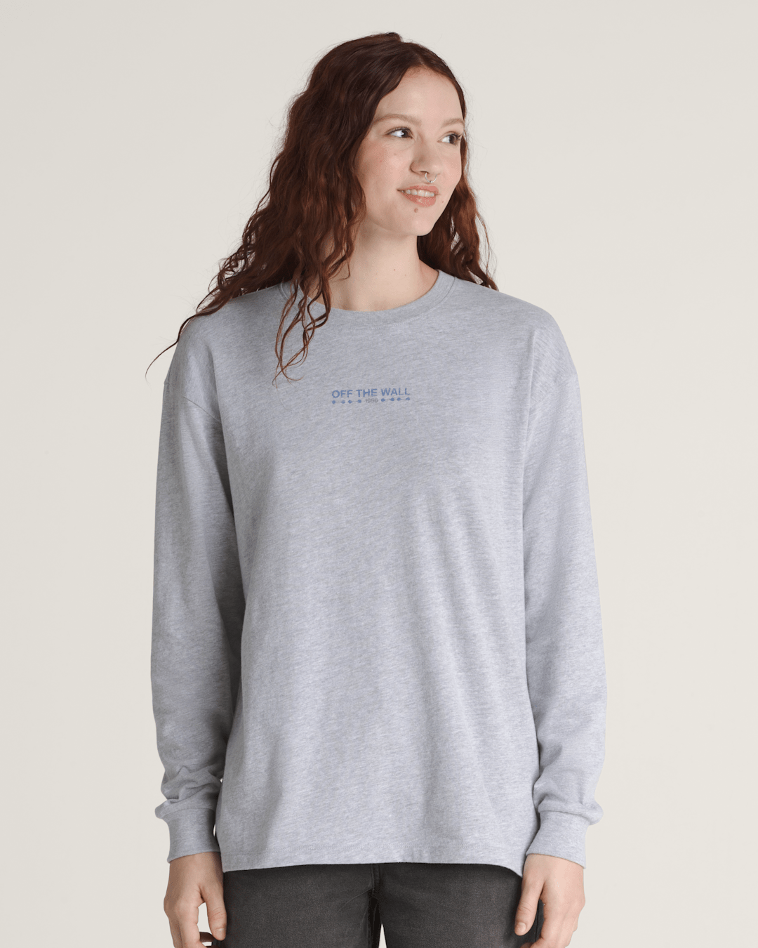 Women Vans Disco Nights Long Sleeve T-Shirt in Heather Grey