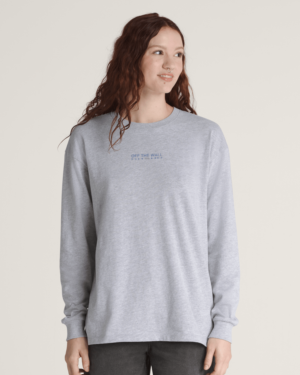 Women Vans Disco Nights Long Sleeve T-Shirt in Heather Grey