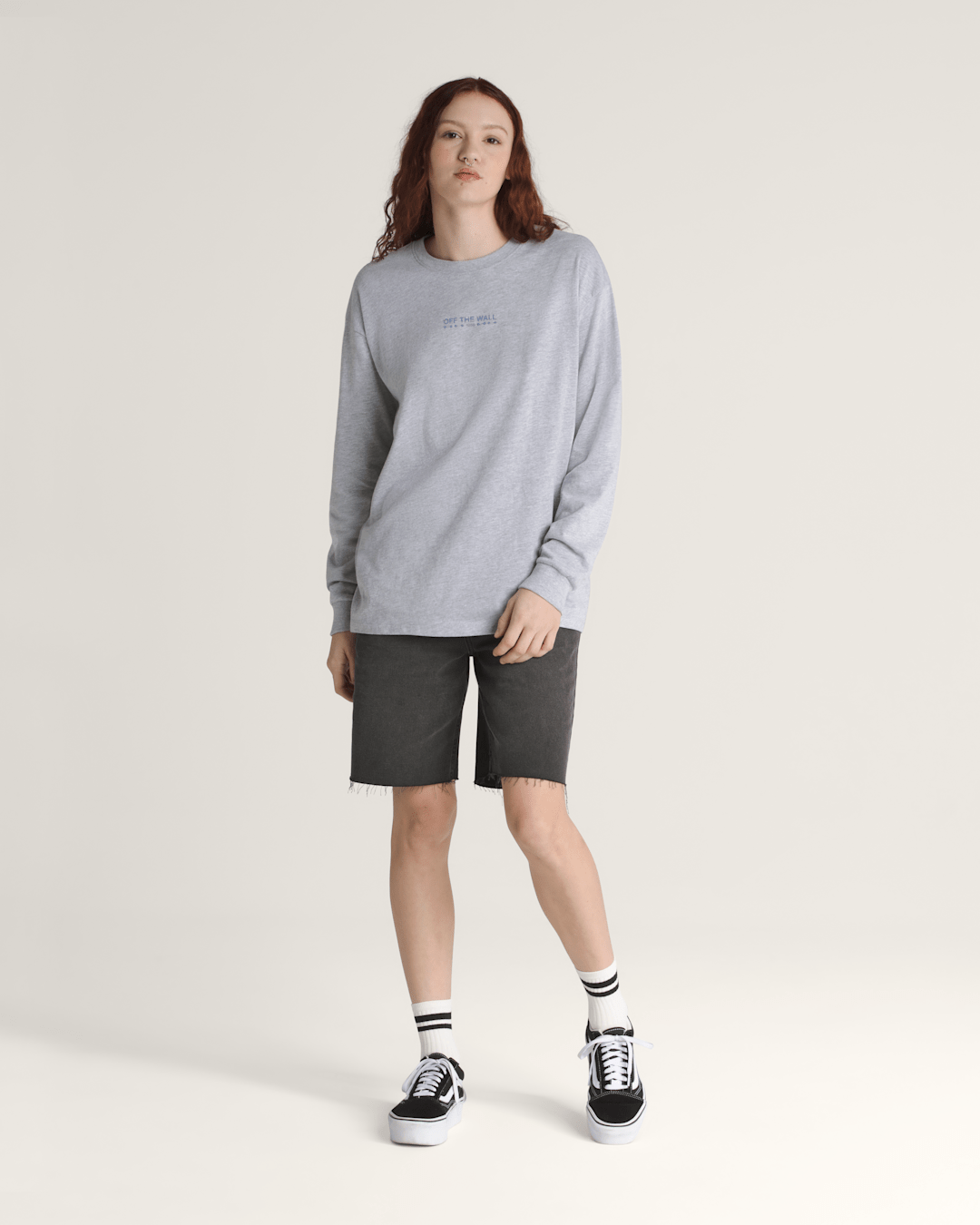 Women Vans Disco Nights Long Sleeve T-Shirt in Heather Grey