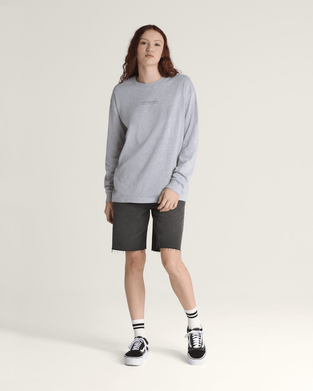 Women Vans Disco Nights Long Sleeve T-Shirt in Heather Grey