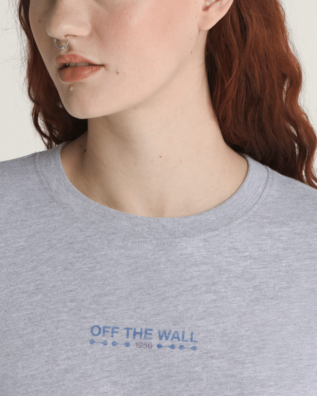 Women Vans Disco Nights Long Sleeve T-Shirt in Heather Grey