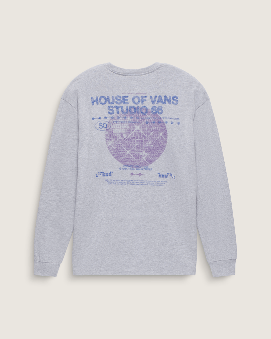 Women Vans Disco Nights Long Sleeve T-Shirt in Heather Grey
