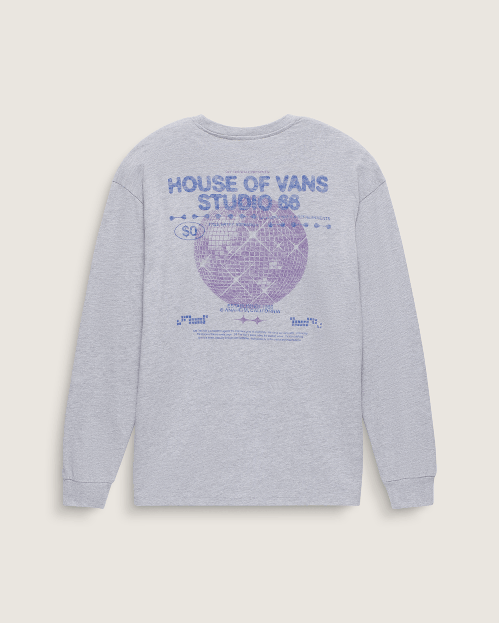 Women Vans Disco Nights Long Sleeve T-Shirt in Heather Grey