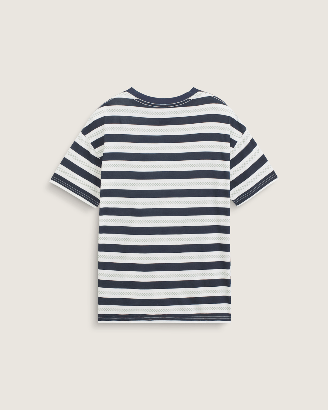 Women Vans Salton Stripe Checkerboard T-Shirt in Checkerboard Marshmallow White / Navy Blue