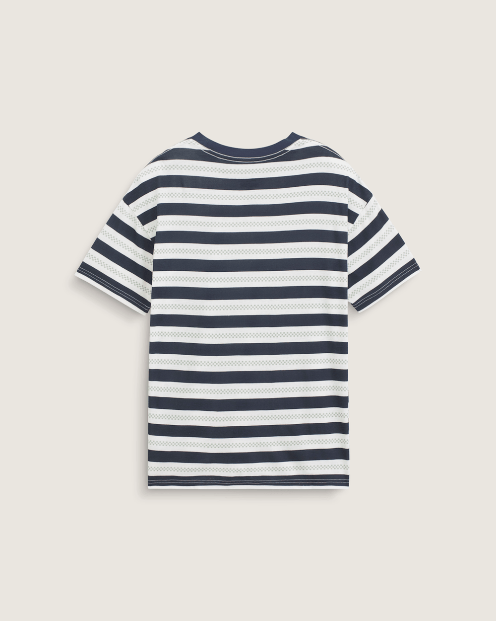 Women Vans Salton Stripe Checkerboard T-Shirt in Checkerboard Marshmallow White / Navy Blue
