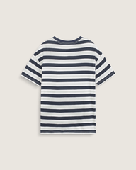 Women Vans Salton Stripe Checkerboard T-Shirt in Checkerboard Marshmallow White / Navy Blue