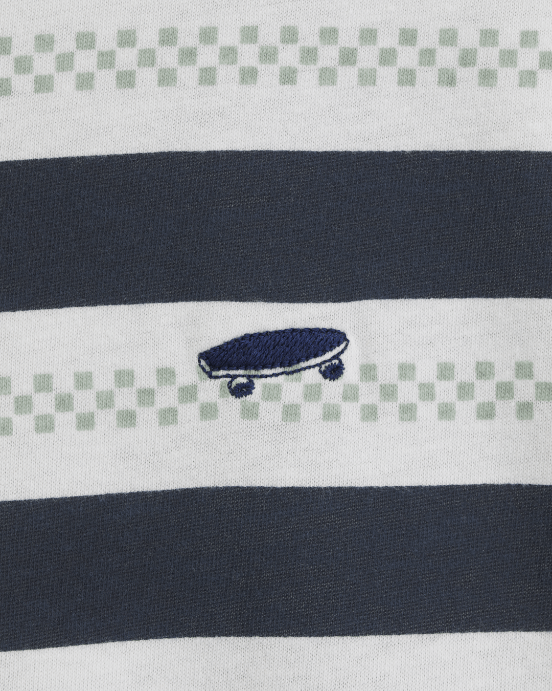 Women Vans Salton Stripe Checkerboard T-Shirt in Checkerboard Marshmallow White / Navy Blue
