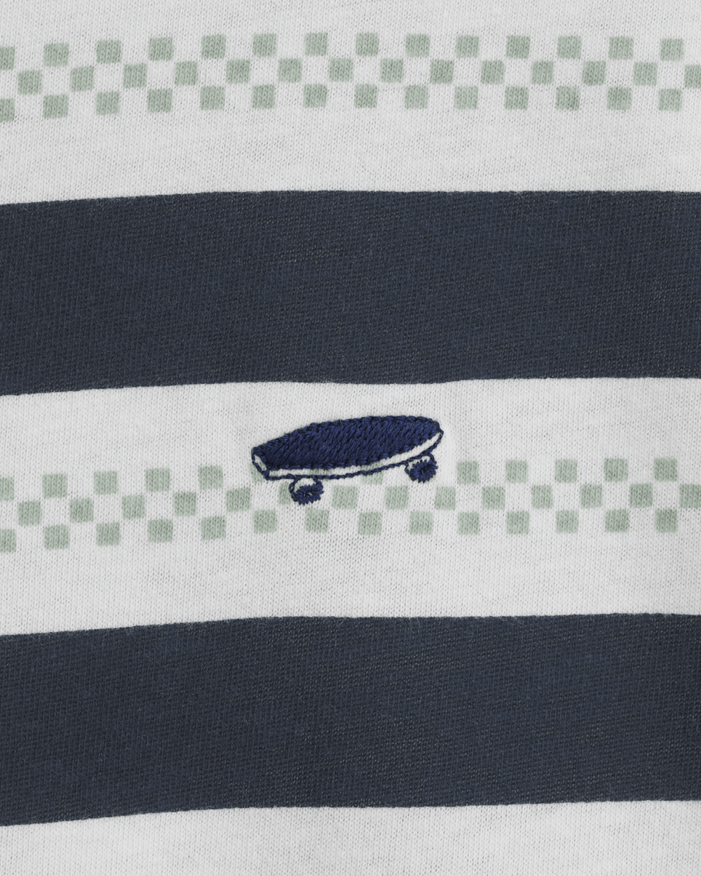 Women Vans Salton Stripe Checkerboard T-Shirt in Checkerboard Marshmallow White / Navy Blue