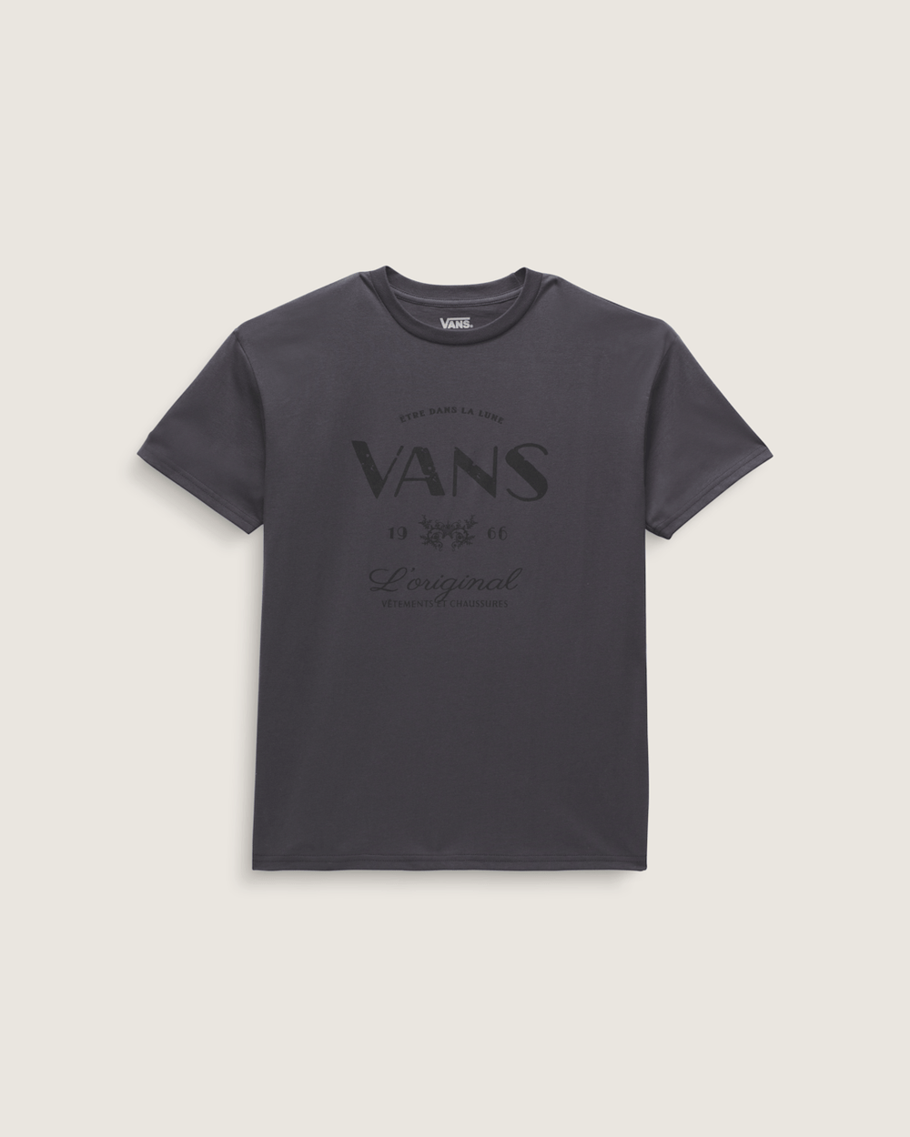 Women Vans French Lost Thoughts T-Shirt in Asphalt Grey