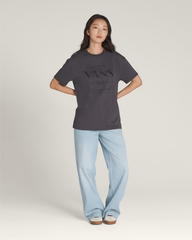 Women Vans French Lost Thoughts T-Shirt in Asphalt Grey