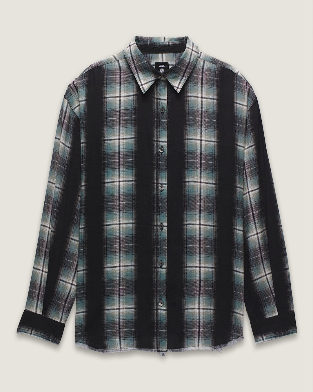 Women Vans Gillian Plaid Button Up Shirt in Black / Grey / Blue