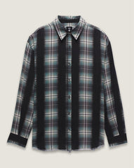 Women Vans Gillian Plaid Button Up Shirt in Black / Grey / Blue