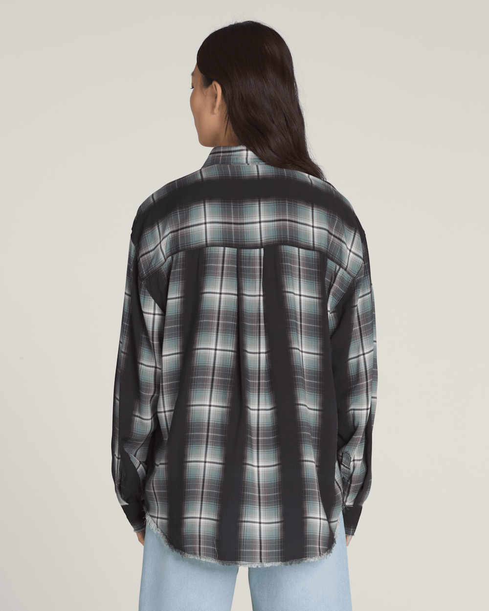 Women Vans Gillian Plaid Button Up Shirt in Black / Grey / Blue