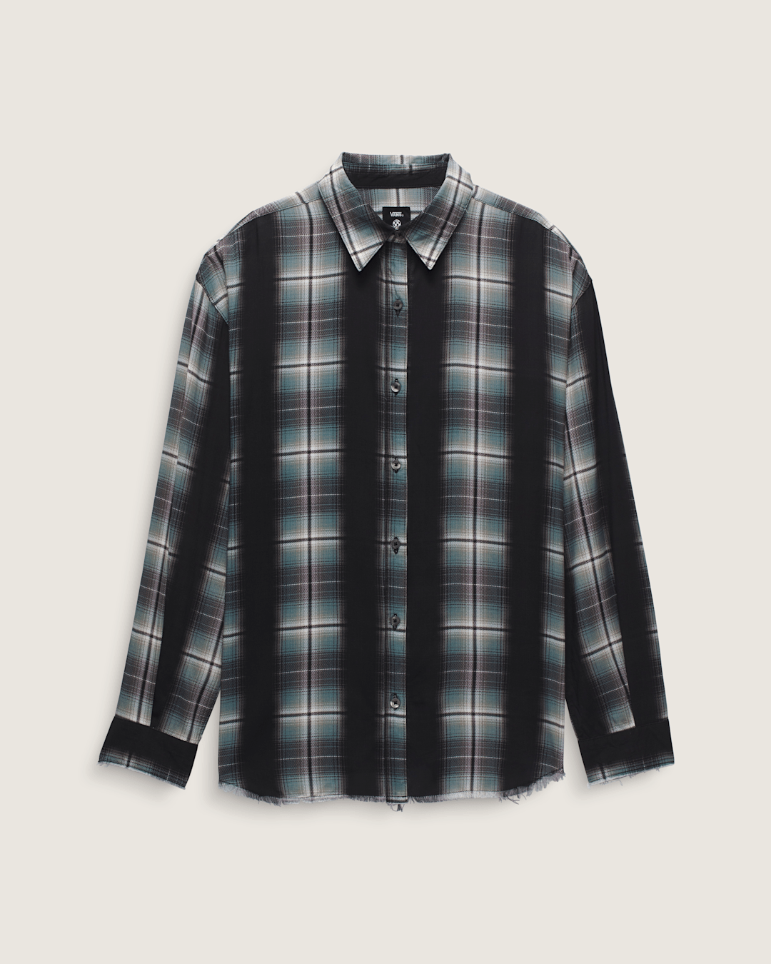 Women Vans Gillian Plaid Button Up Shirt in Black / Grey / Blue