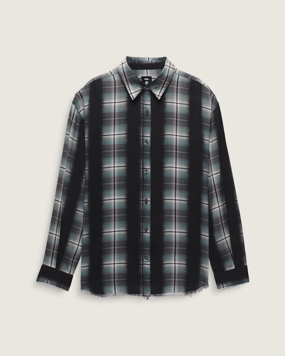 Women Vans Gillian Plaid Button Up Shirt in Black / Grey / Blue