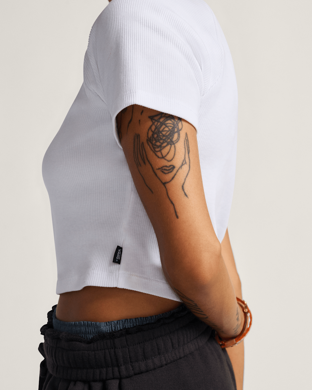 Women Vans Drew Baby T-Shirt in White