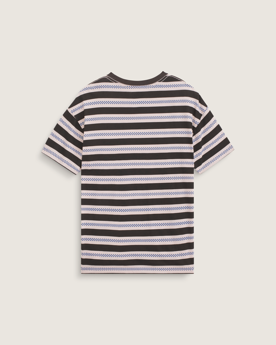 Women Vans Salton Stripe Checkerboard T-Shirt in Checkerboard Sepia Rose Pink / Black