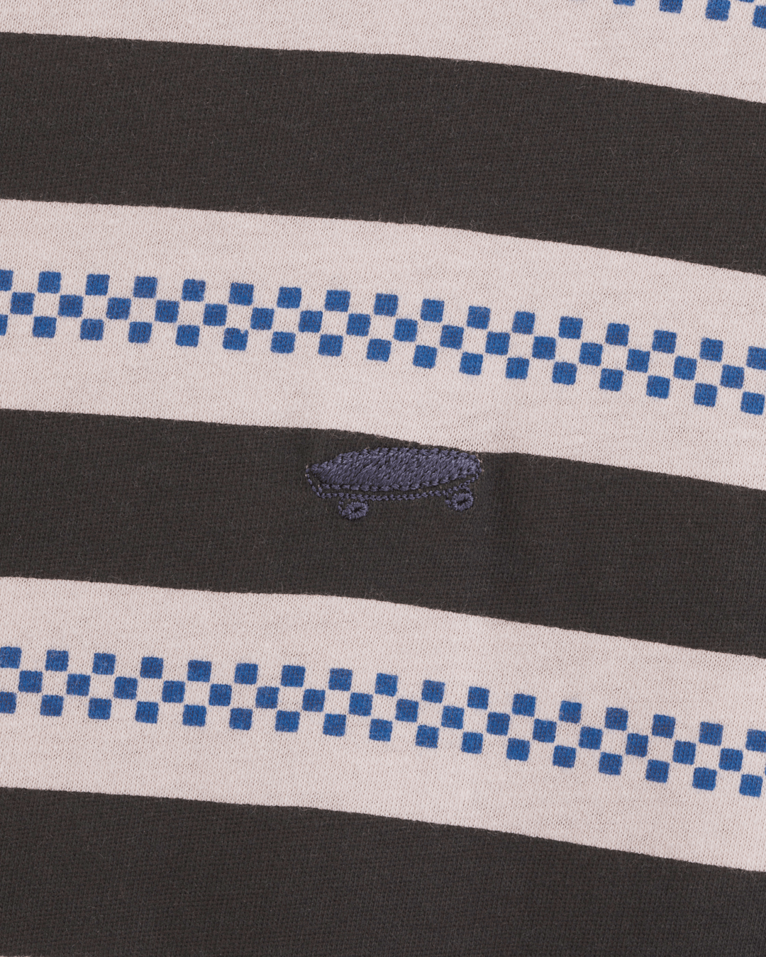 Women Vans Salton Stripe Checkerboard T-Shirt in Checkerboard Sepia Rose Pink / Black