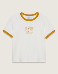 Women Vans De La Vans Ringer T-Shirt in Lemon / Mustard Yellow