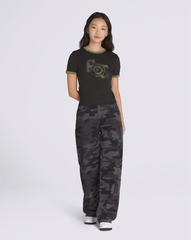 Women Vans Campus Tour Ringer T-Shirt in Black / Loden Green