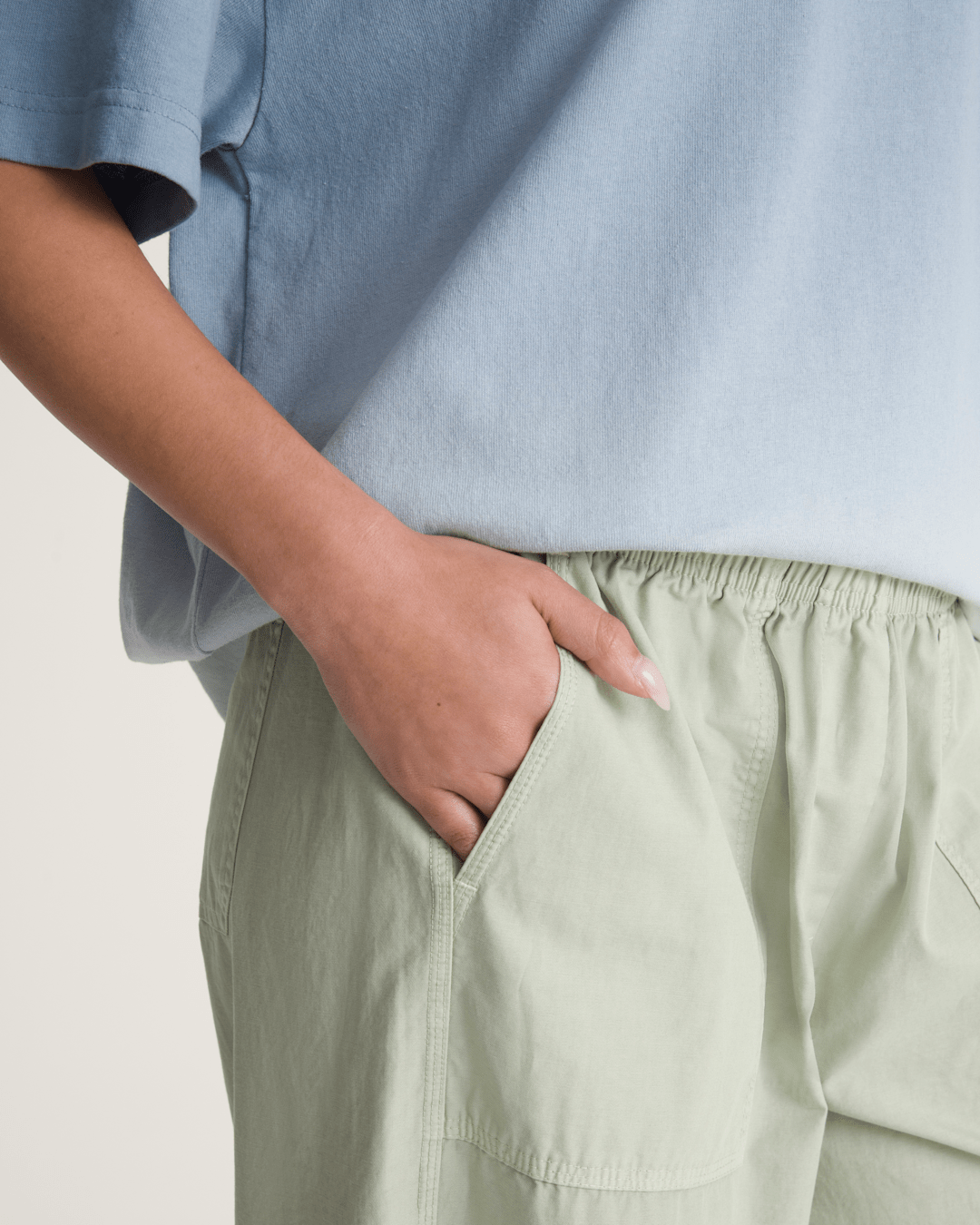 Women Vans Barrel Pants in Soft Sage Green