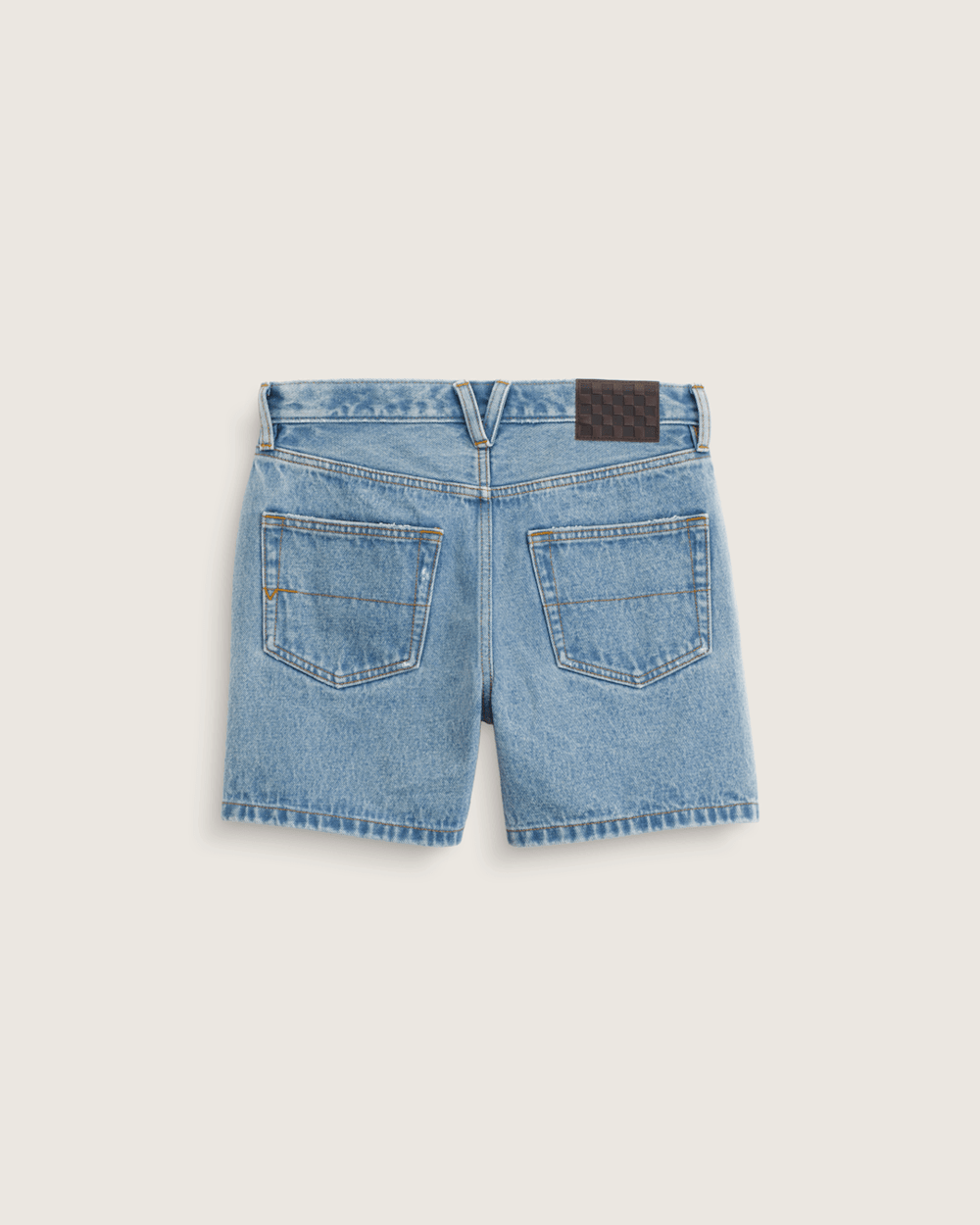 Women Vans Check-5 Mid Rise Shorts in Stonewash Blue