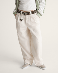 Women Vans Pleated Pants in Turtledove White