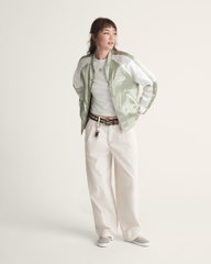 Women Vans Pleated Pants in Turtledove White