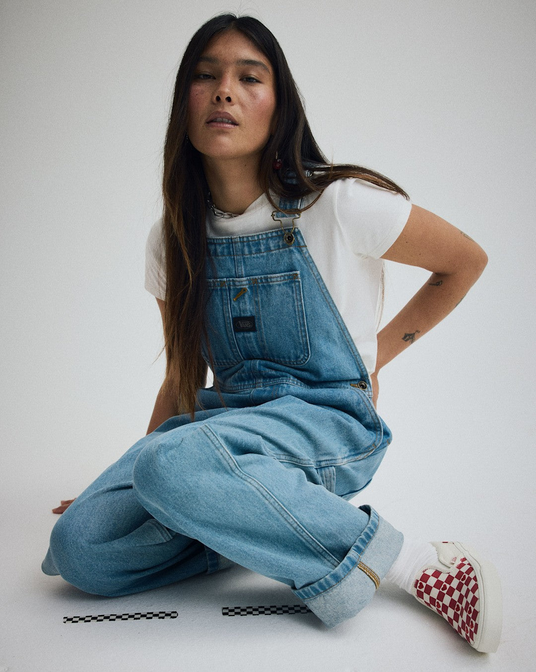 Women Vans Chore Denim Overall in Stonewash Blue
